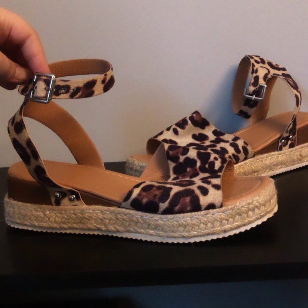 Leopard Print Wrap Shoes